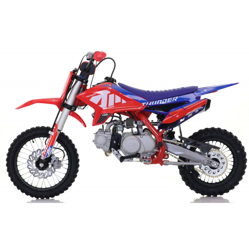 110cc RFN Racing&trade; Thunder Pro Semi Auto Pit Bike 14/12" - Red & Blue