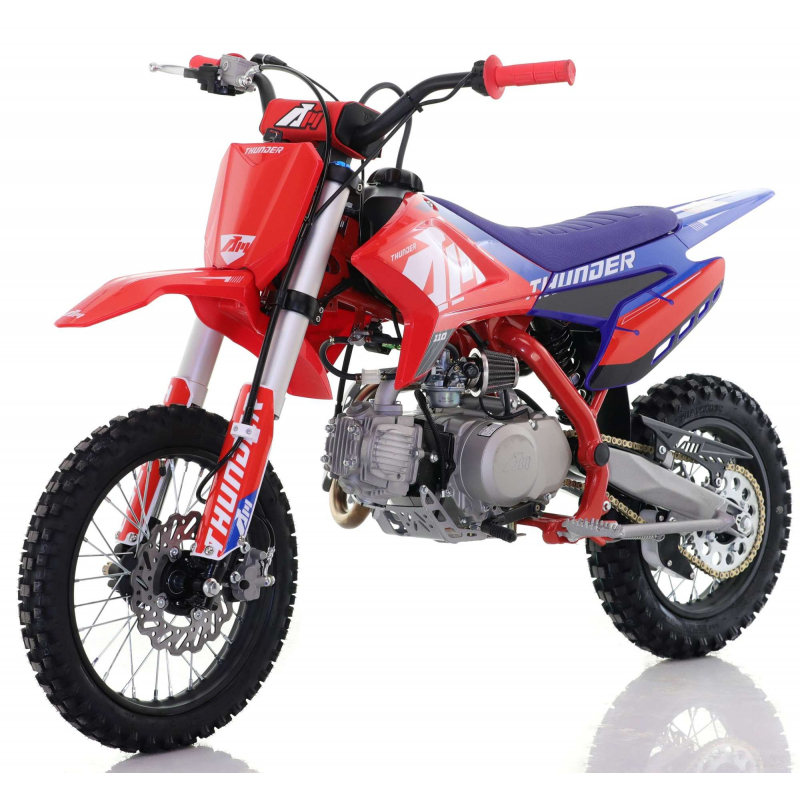 110cc RFN Racing&trade; Thunder Pro Semi Auto Pit Bike 14/12" - Red & Blue