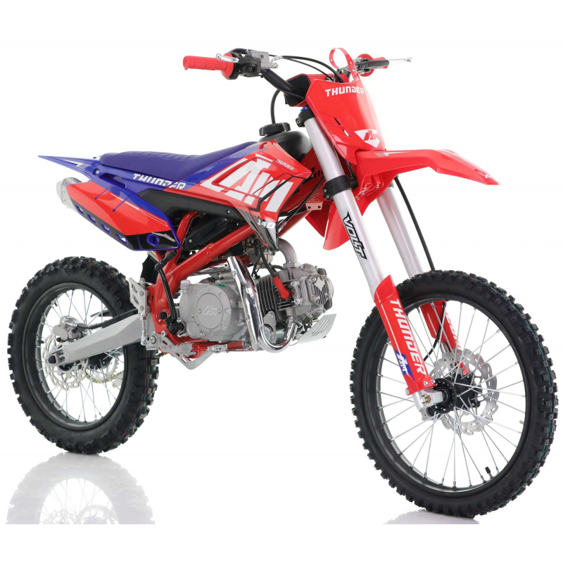 140cc RFN Thunder Dirt Bike - XL Wheel - 19"/16" - Red & Blue