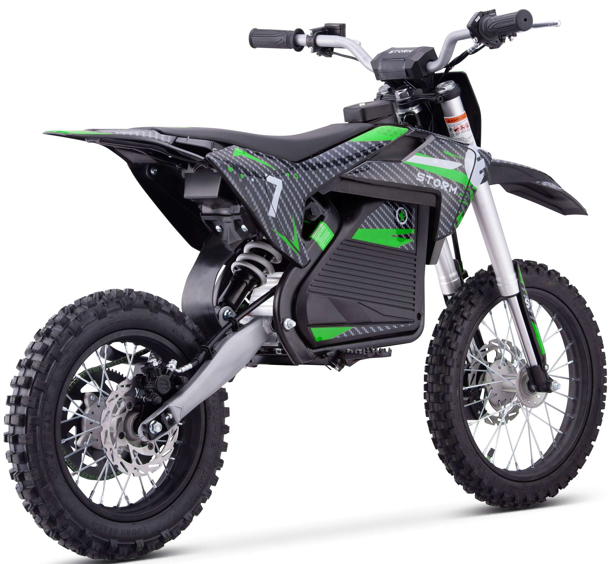 2000w 60v Electric Dirt Bike 14/12 Green Quads 4 Kids