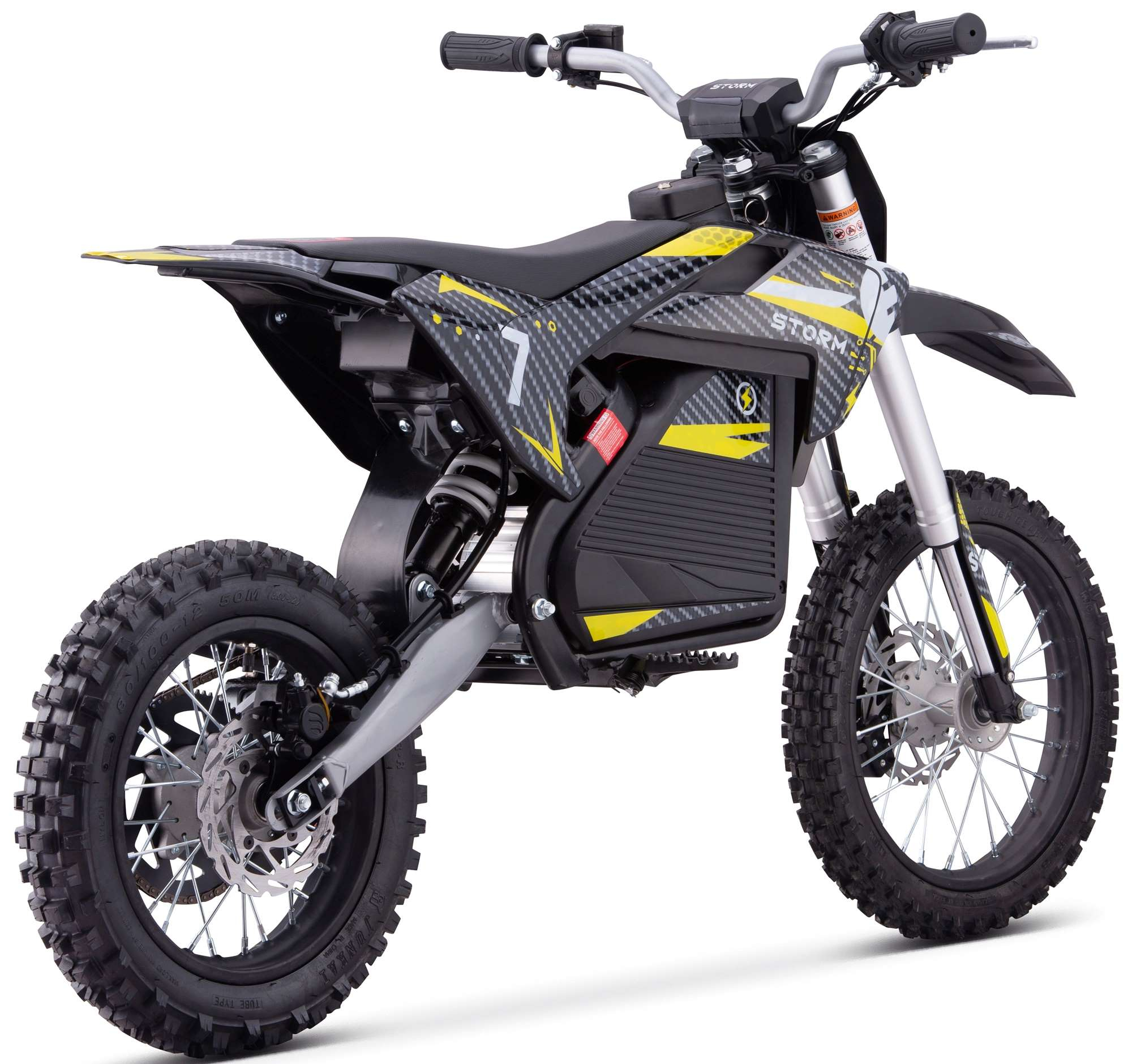 2000w 60v Electric Dirt Bike 14/12 Yellow Quads 4 Kids