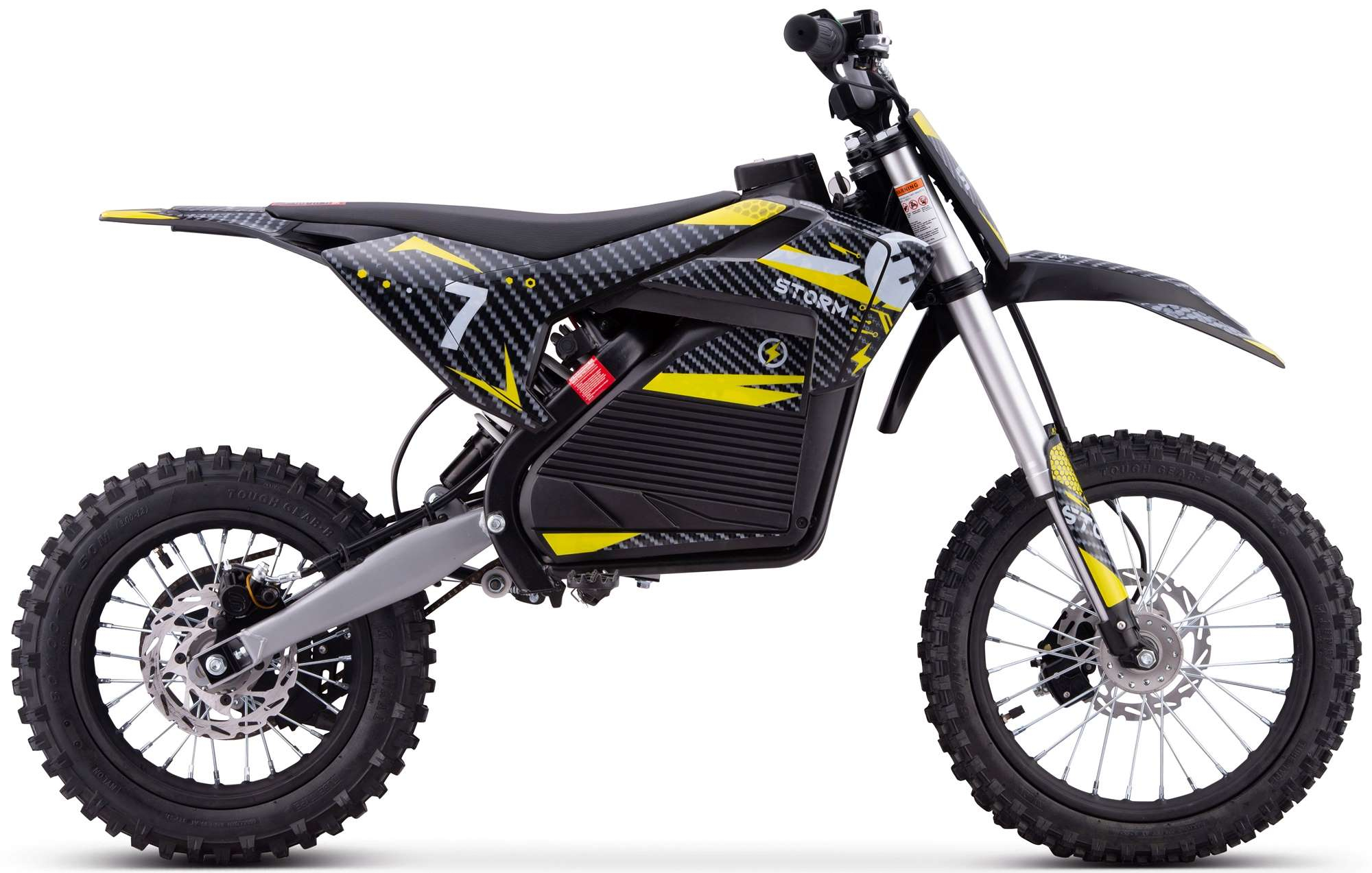 2000w 60v Electric Dirt Bike 14/12 Yellow Quads 4 Kids