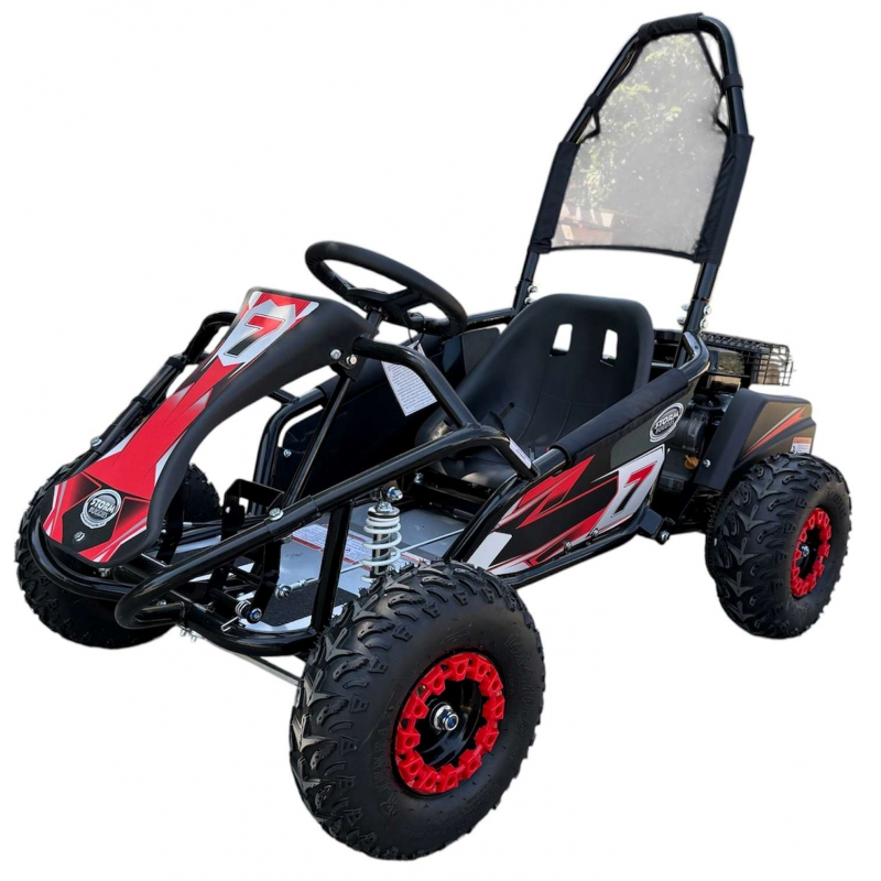 Black 100cc Mud Monster Kids Petrol Go Kart