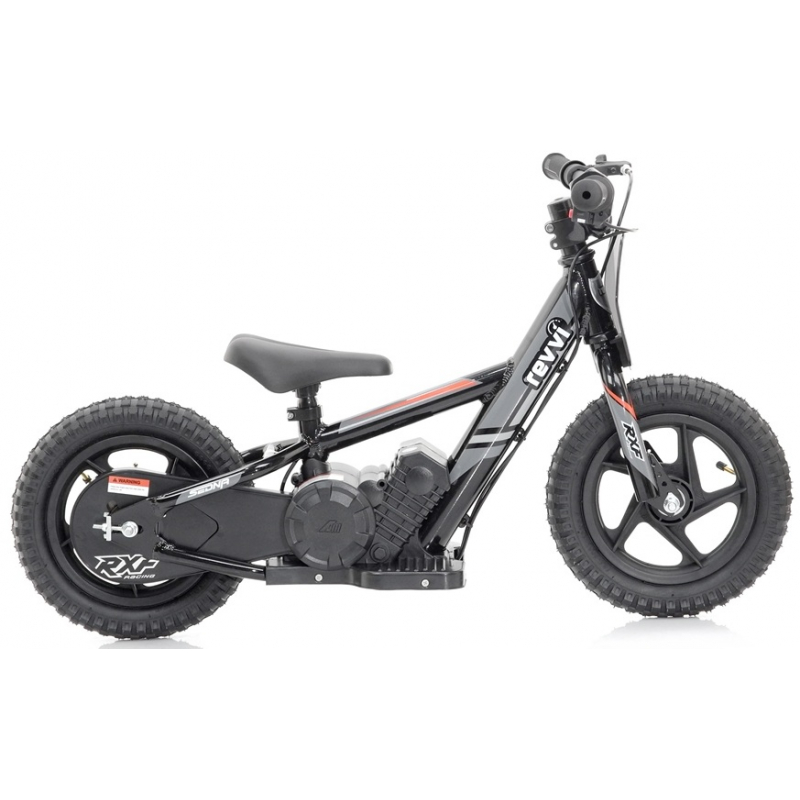 Kids 100w Electric Balance Bike - Revvi Twelve - Black