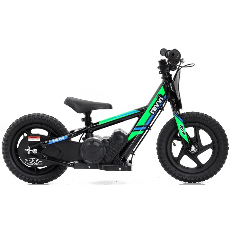 Kids 100w Electric Balance Bike - Revvi Twelve - Green