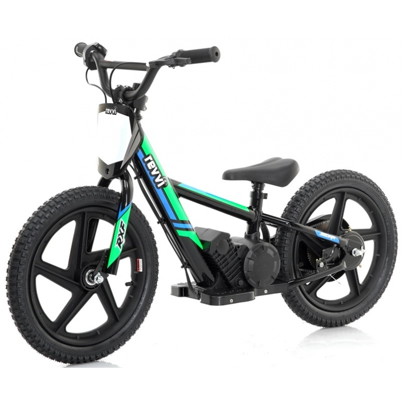 Kids 170w Electric Balance Bike - Revvi Sixteen - Green