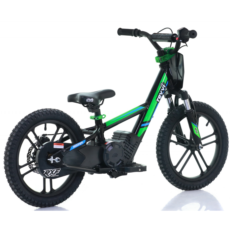 Kids 250w Electric Balance Bike - Revvi Sixteen Plus - Green