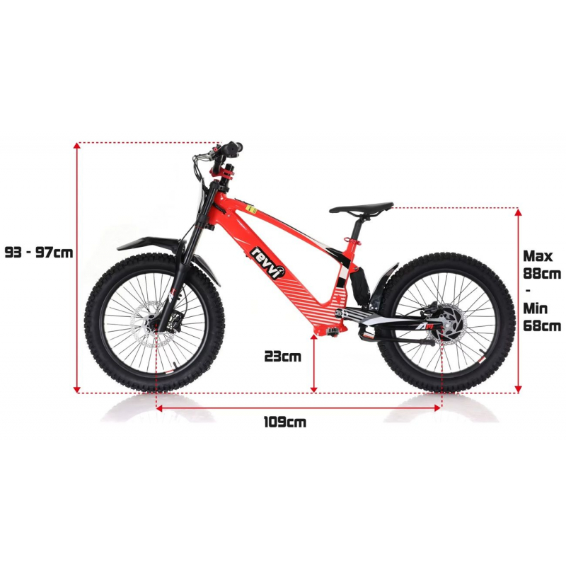 Kids 800w 36v Electric Balance Bike - Revvi 20" - Black