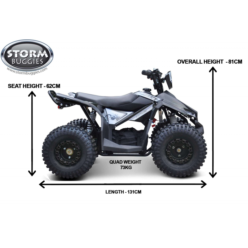Renegade Ranger 1200w 48v 20Ah Electric Kids Quad Bike - Black